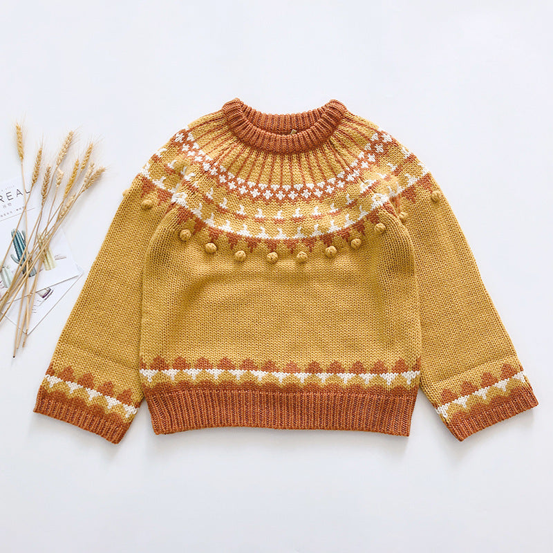Japanese sweater loose vitality girl ball wool pullover