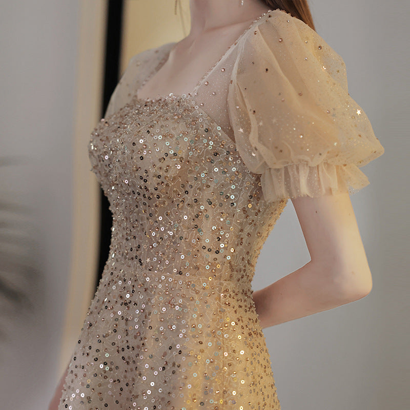 New Fashion Personality Bridal Sequin Dress