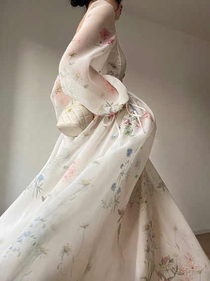 Fishbone Slimming Printed First Love Fairy Dress