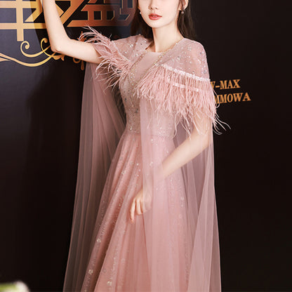 Women's Fashion Simple Solid Color Evening Dress