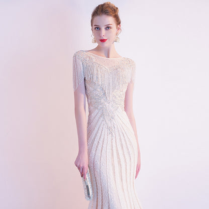 Women's Champagne High-end Atmospheric Evening Dress