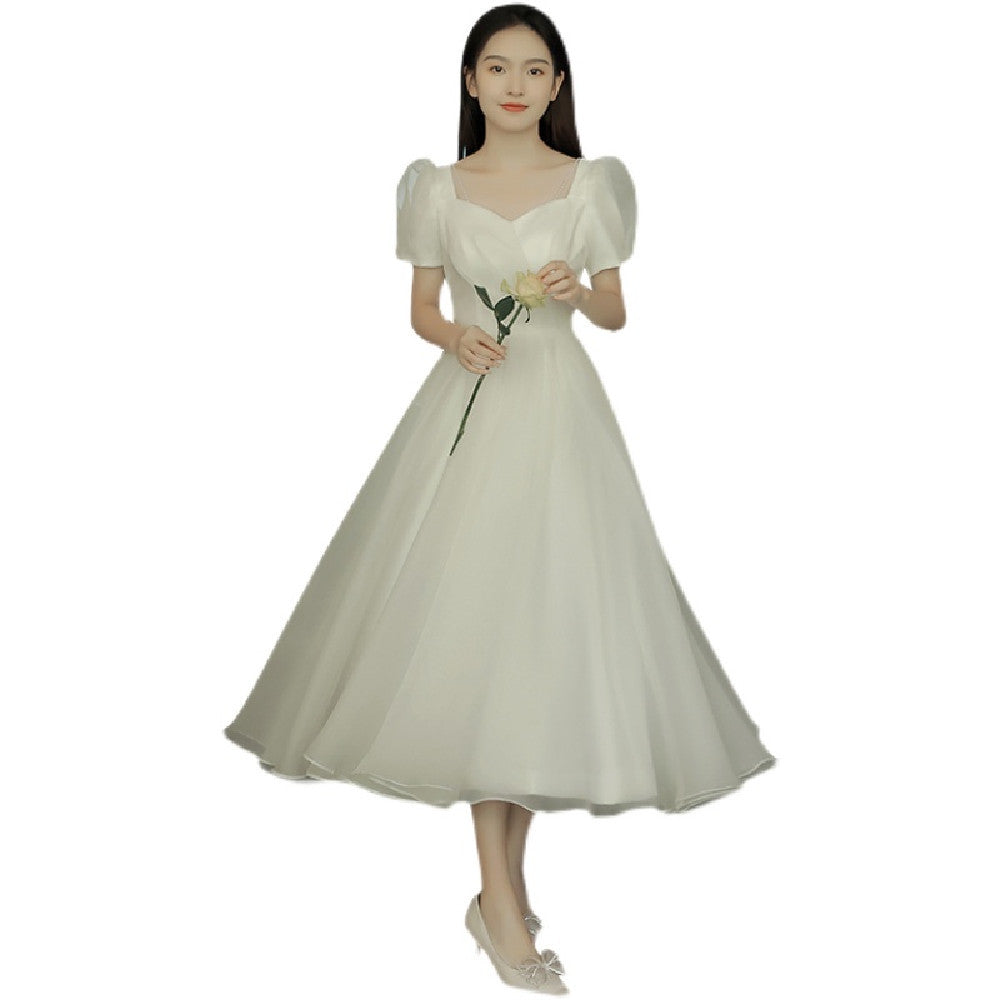 Light Luxury White Simple Dress
