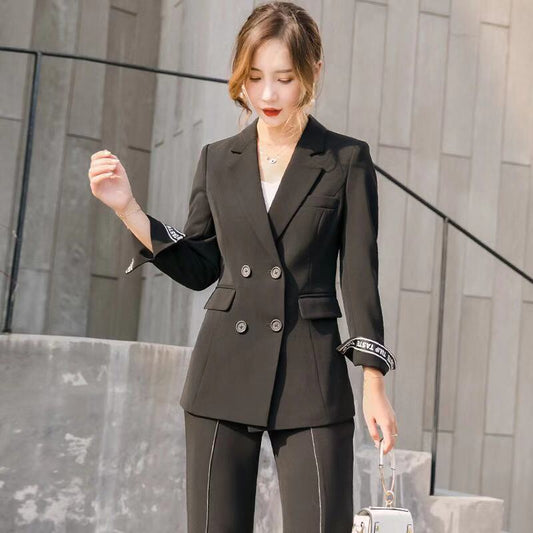 Ladies New Fashion White Temperament Long Sleeve Suit Cover