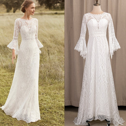 Women's Long-sleeved Wedding Dress