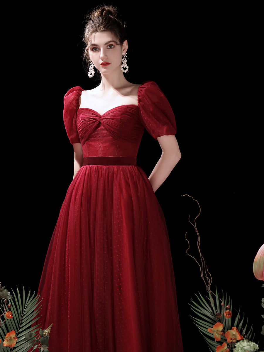 New Red French Dress Wedding Engagement Dress