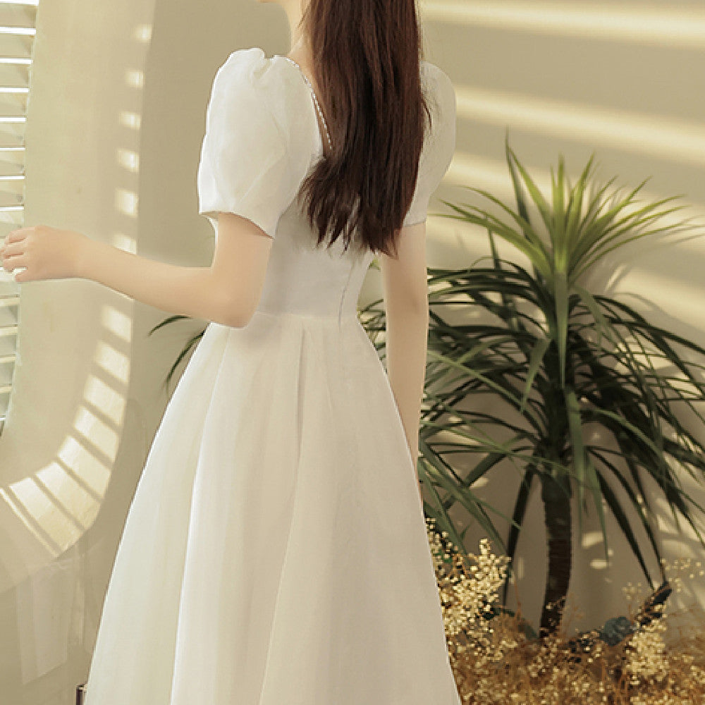 Light Luxury White Simple Dress