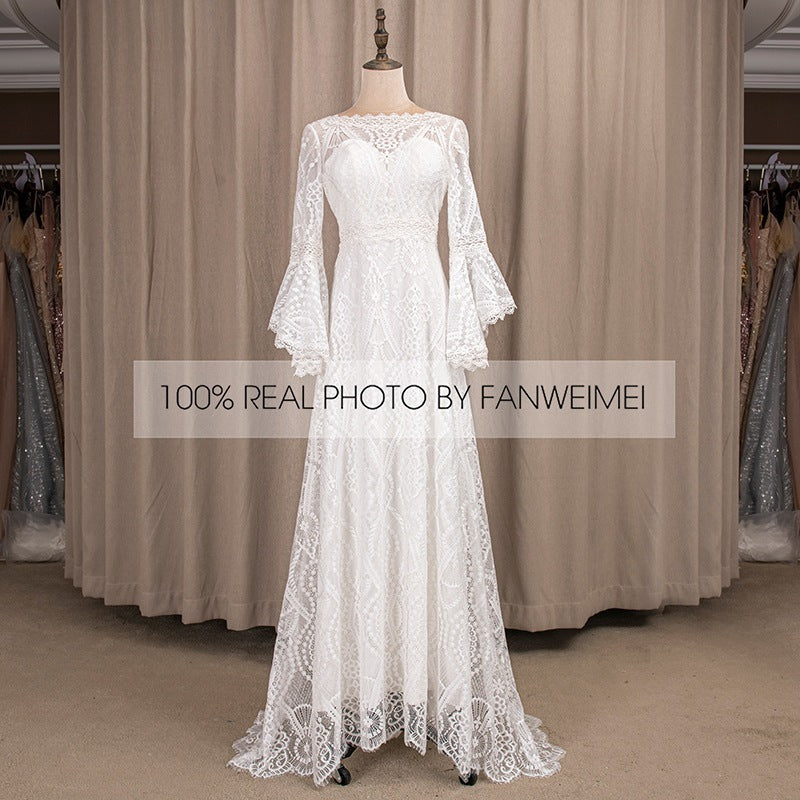 Women's Long-sleeved Wedding Dress
