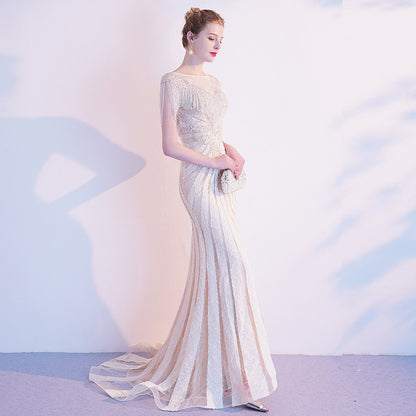 Women's Champagne High-end Atmospheric Evening Dress