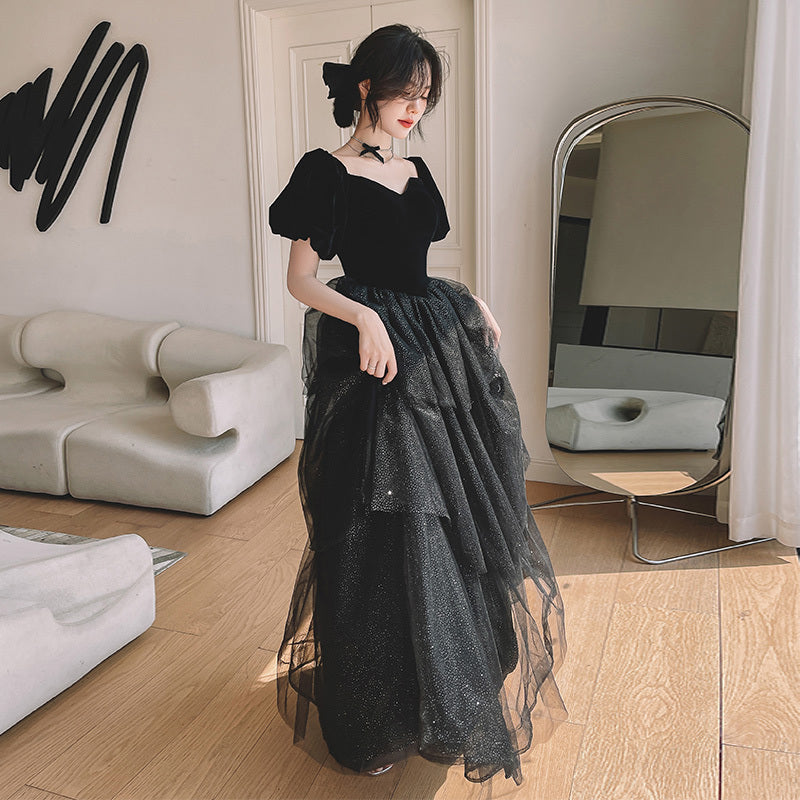 Evening Dress Black High-end Niche Sequins