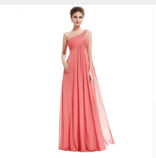 Elegant One-shoulder Ribbon Long Slim-fit Backless Banquet Dress