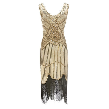 Stylish Vintage Sequin Fringe Dress