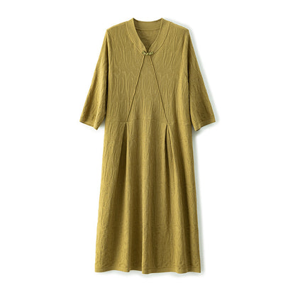 Artistic Women's Short Sleeve Linen Dress