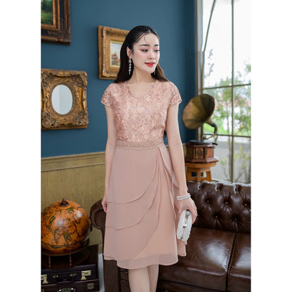 kudapy Chiffon fabric dress, three-layered skirt, chiffon skirt.