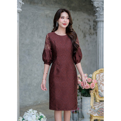 kudapy Mini brown dress, hot beautiful balloon shape.