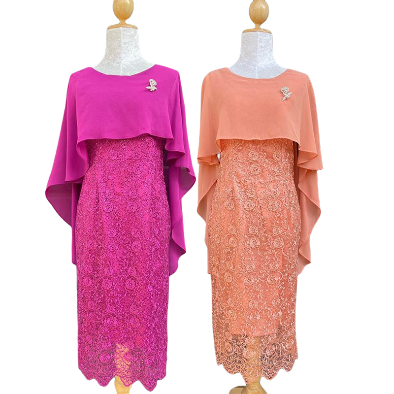 kudapy Mini dress in Shawl Dress, Premium grade lace, prominent flowers.