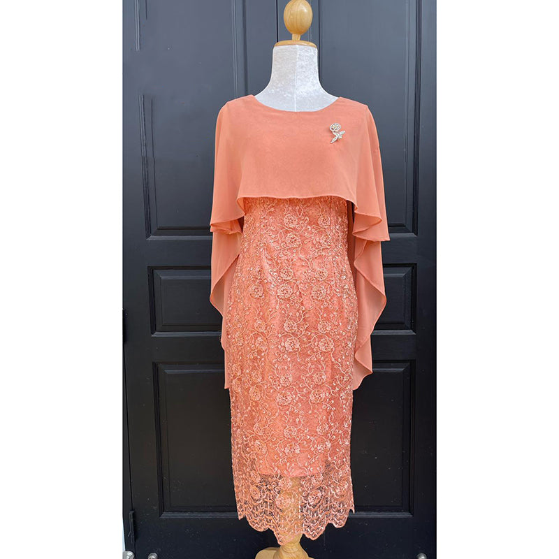 kudapy Mini dress in Shawl Dress, Premium grade lace, prominent flowers.